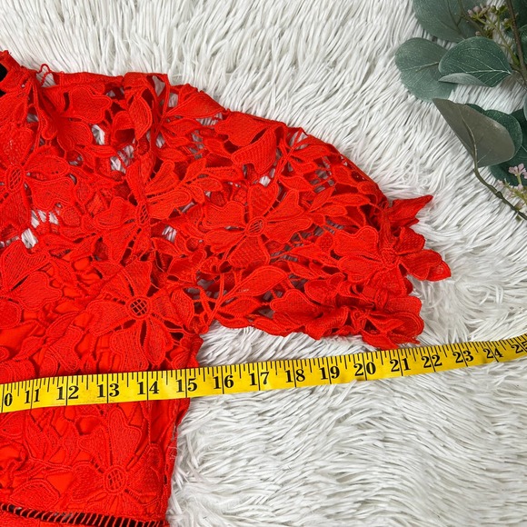 Bardot Red Ricko Fit and Flare Lace Dress - Picture 7 of 10